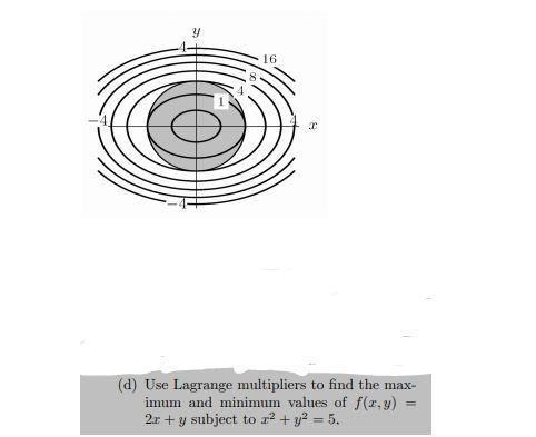 Use Lagrange multiplier method to find the maximum and minimum values of (, , ) = − 2 + 5 On-example-1