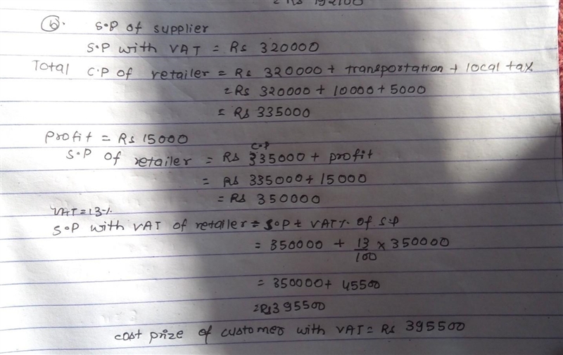 A num A retailer purchased a photocopy machine for Rs 1.60,000 from a dealer. Helshe-example-2