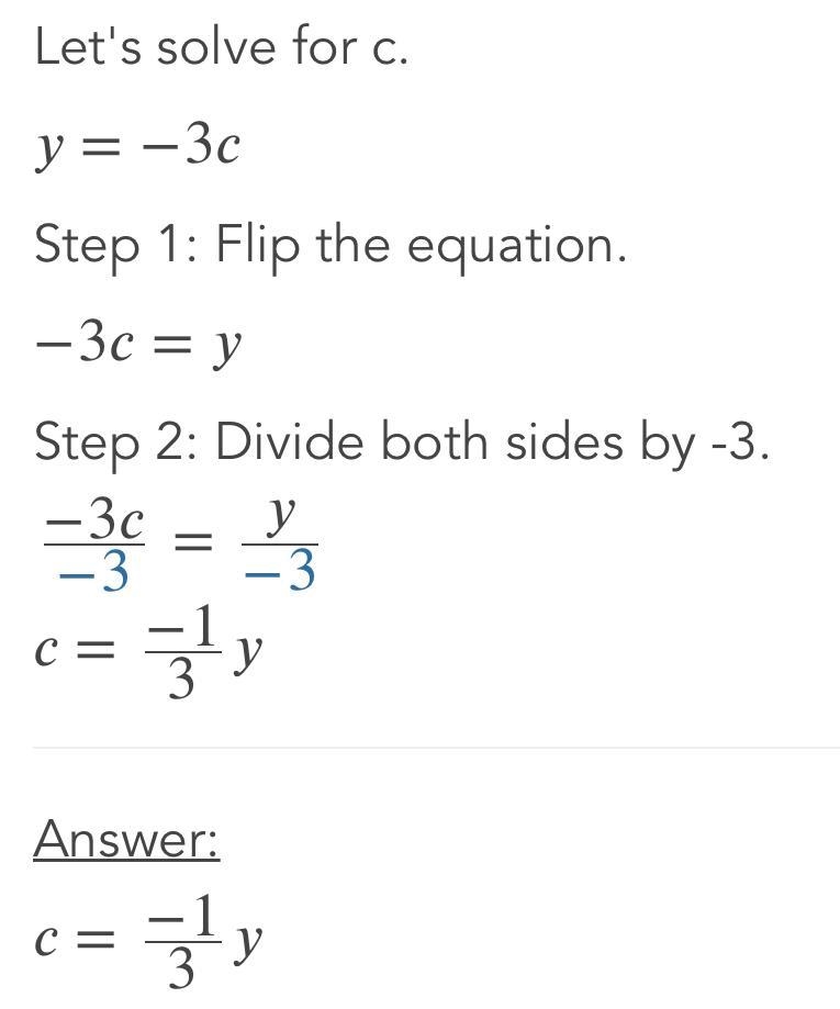 What is the y-intercept of y = –3c-example-1