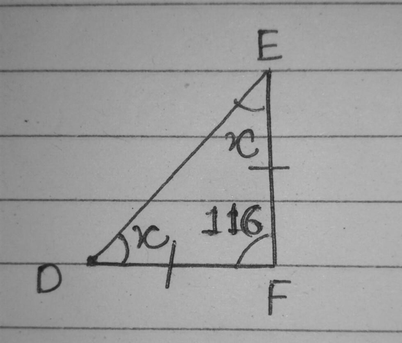 Use the information in the figure. If F=116, find E 58 32 116 64-example-1