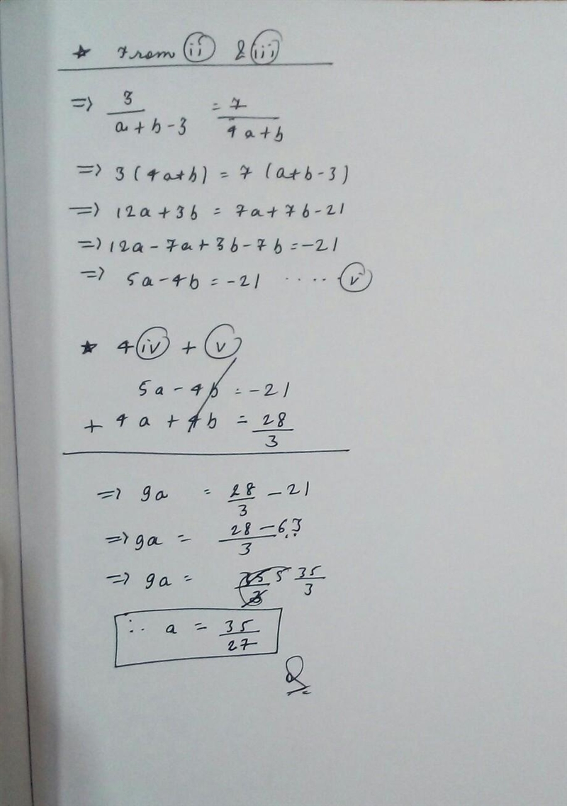 For what values of a and b will the following system of linear equations has infinitely-example-2