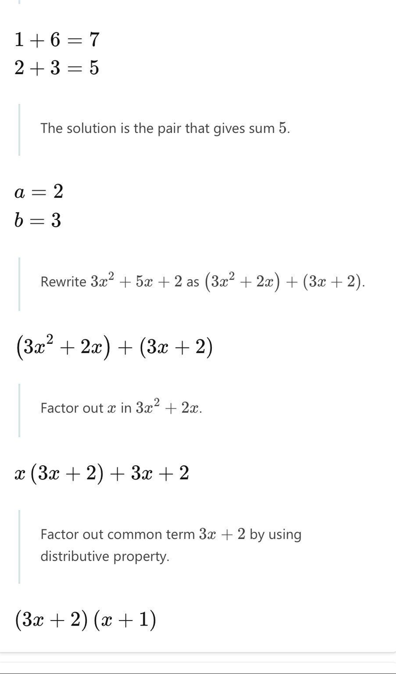 Please Explain, in detail, the steps on how to factor the following trinomial: 3x-example-2