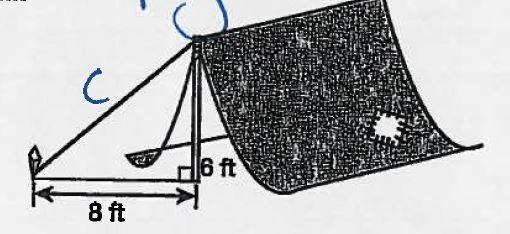 A rope is tied to a tent for support as shown. Rope Support 14 TL sin What is the-example-1