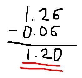 1.26 - 0.06 (2 marks)​-example-1