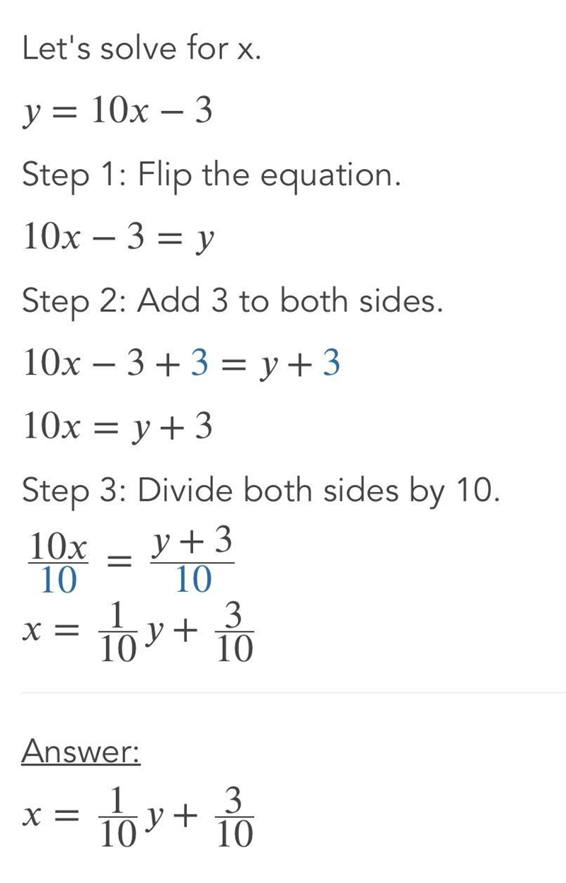 45 POINTS PLEASE HELP ASAP Given the function f(x)=10x-3, what is the value of the-example-1