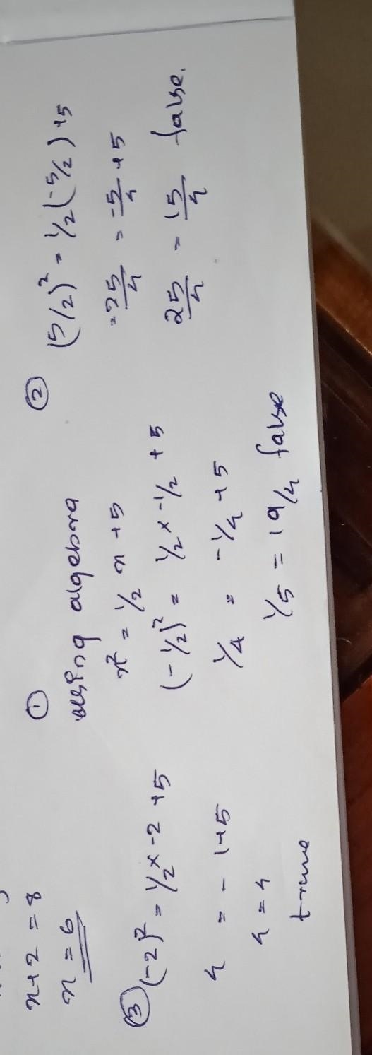 PLz help The square of a certain negative number is equal to five more than one-half-example-1