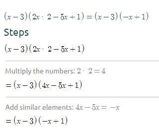 What is the product? (x - 3) (2x2 - 5x +1)-example-1