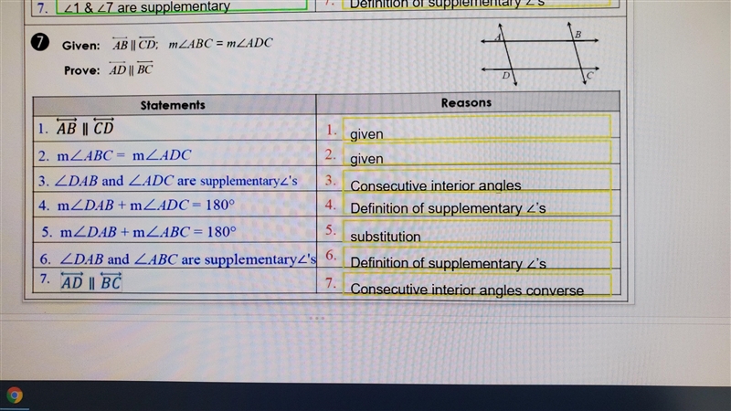 Parallel Lines Given and Proof. Geometry. Please actually answer it. Don't do 2 or-example-2