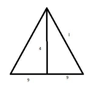 An isosceles triangle has base length 18 cm and height 4cm what is the approximate-example-1