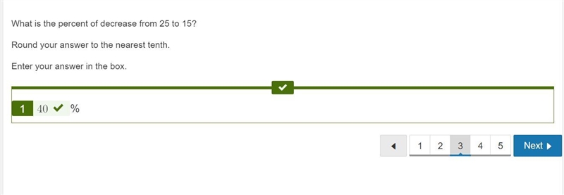 What is the percent decrease from 25 to 15?-example-1