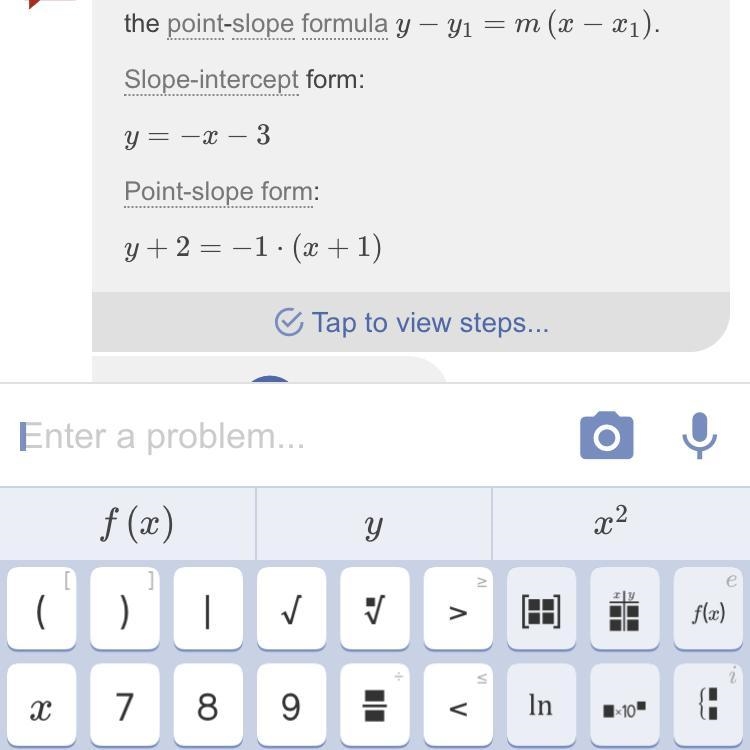 (-1, -2), m = -1 Y. y = -7.5x + 46 L. y + 2 = -(x + 1) E. y - 6 = 4(x - 5) H. S(x-example-1