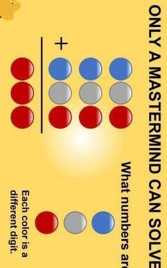 ONLY A MASTERMIND CAN SOLVE What numbers are: NATA u nde Blo NEUE 9 We Each color-example-1