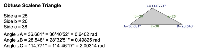 a parallelogram has side lenghts 20 cm and 25 cm. the diagonal opposite the obtuse-example-1