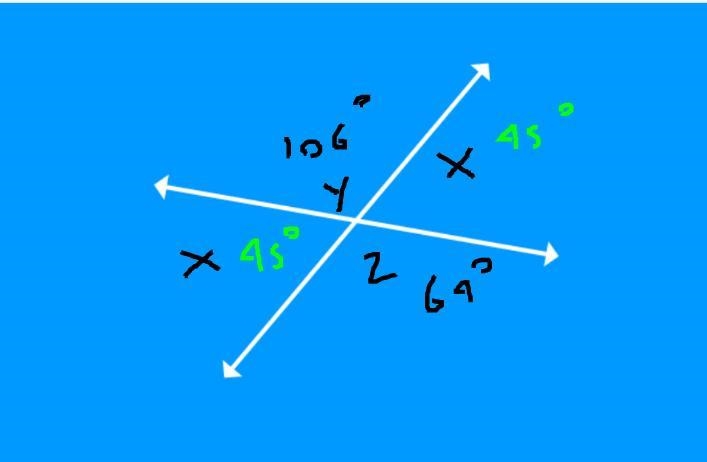 A, B & C lie on a straight line. D, C & E lie on a different straight line-example-1