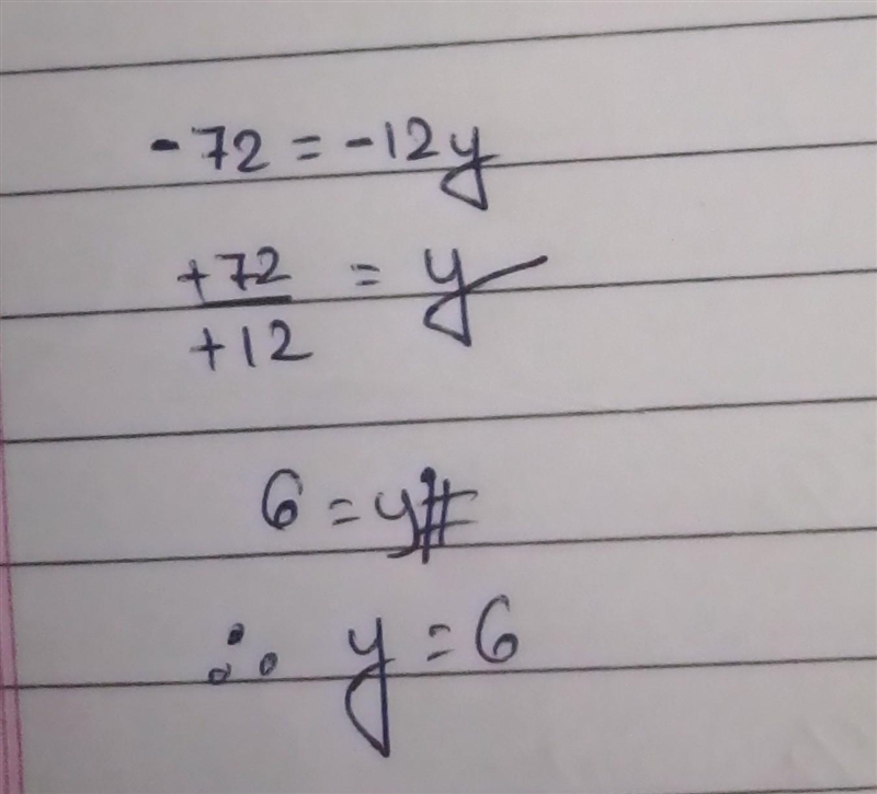 Solve for y: -72= -12y-example-1