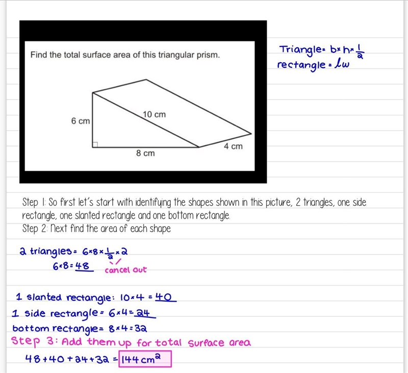 Find the total surface area of this triangular prism-example-1