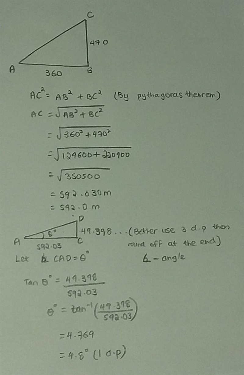 Tony walks in a straight line from A to D Can someone help me with part b pls?-example-1