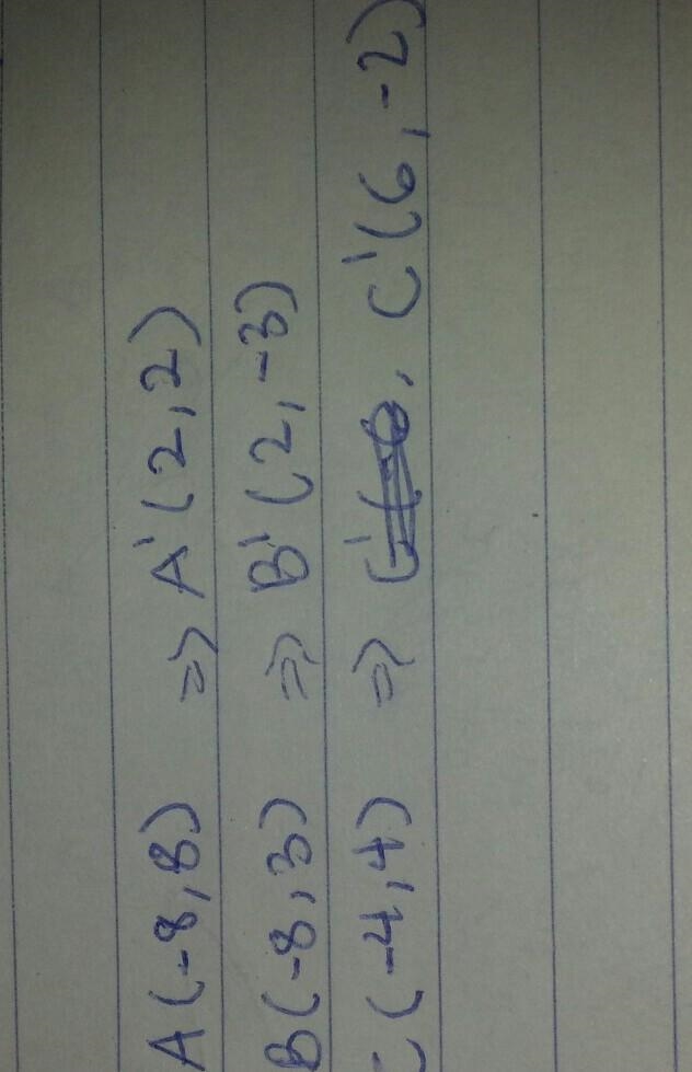 10. The translation (x, y) = (x + 10, y-6) is applied to ABC to create a new image-example-1