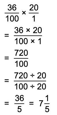 0.36 x 20 = x10 14 divided by 50 = +100 need ASAP please help​-example-2