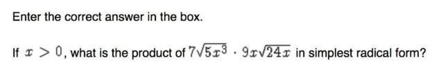 Enter the correct answer in the box. If I > 0, what is the product of 715x3 . 9xV-example-1