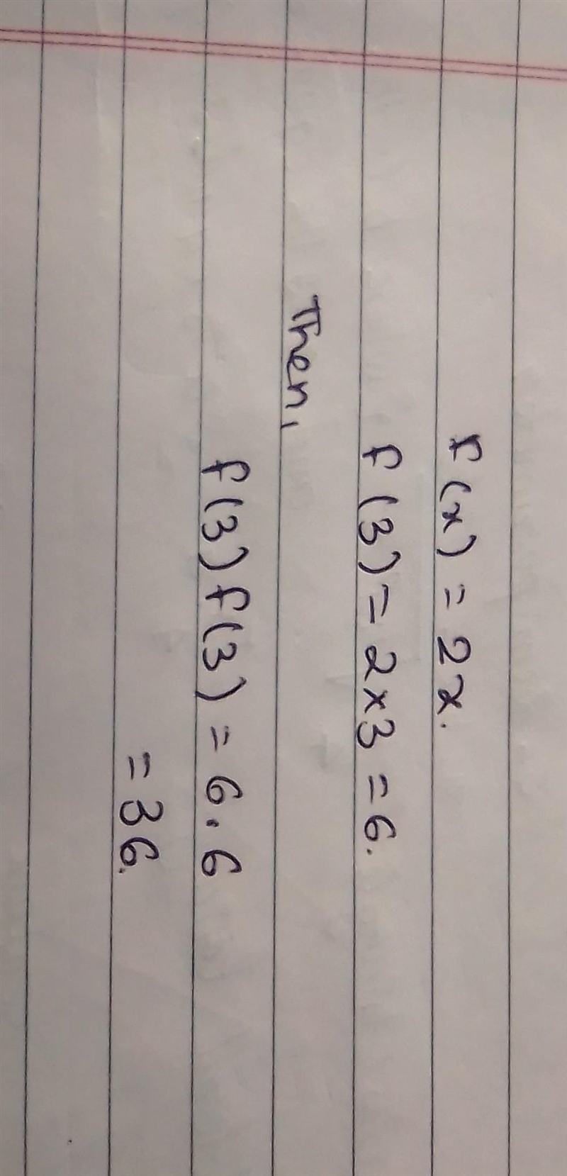 Given the function f(x)=2xf(x)=2x, evaluate f(3)f(3).-example-1