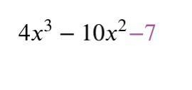 Help a sister out- (4x^3 − 3x^2 + 2x − 6) - (7x^2 + 2x + 1)-example-1