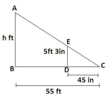 How many feet tall is the building ​-example-1