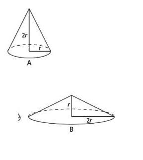 Ahmad said that the volume of cone A is half the volume of cone B? Do you agree? Explain-example-1