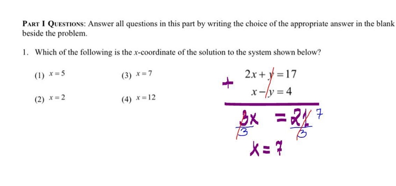 Which of the following is the x-coordinate of the solution to the system shown below-example-1