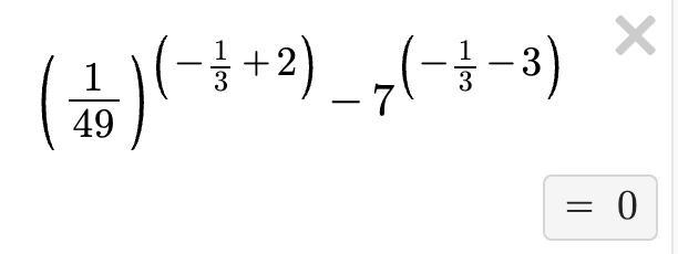 Solve the equation (1÷49)^x + 2 =(7)^x - 3​-example-1