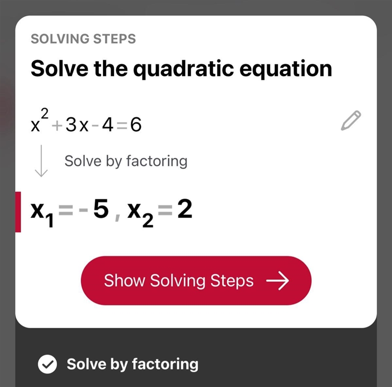 What is the solution set of the equation x2 + 3x - 4 = 6? A. {-5, 2} B. {-2, -1} C-example-1