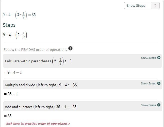 What is 9×4−(2×1/2) (1/2 Is a fraction btw)-example-1