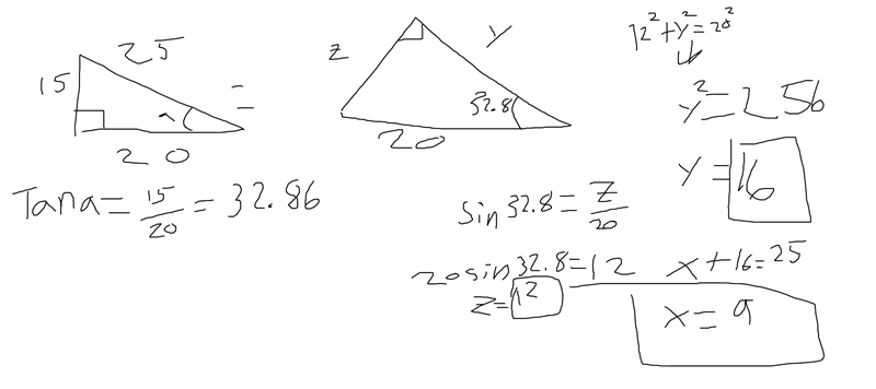 Determine the Value of x,y and z.-example-1