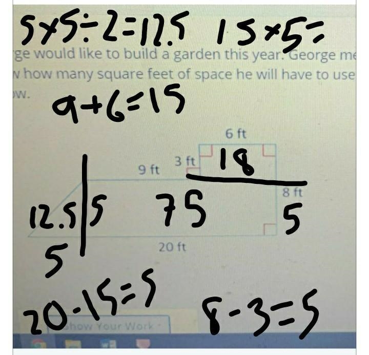 Calculate the area of his garden from the picture below pls help-example-1