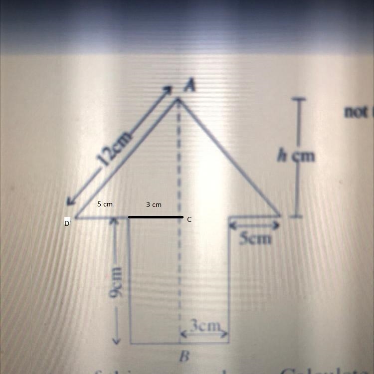 AB is a line of symmetry of this arrow shape. A)Calculate The Perimeter of the shape-example-1