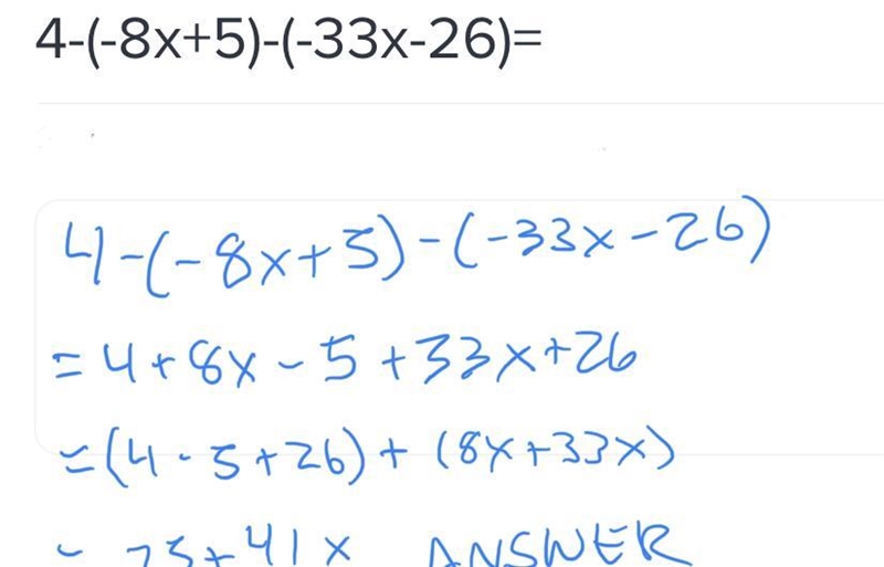 4-(-8x+5)-(-33x-26)=-example-1