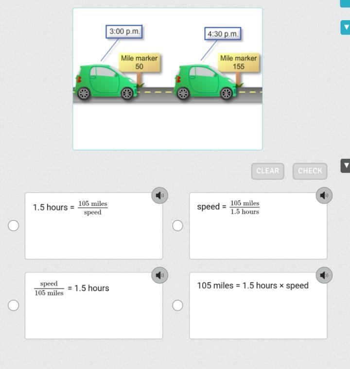 Dora travels between the two mile markers shown and then finds her average speed in-example-1