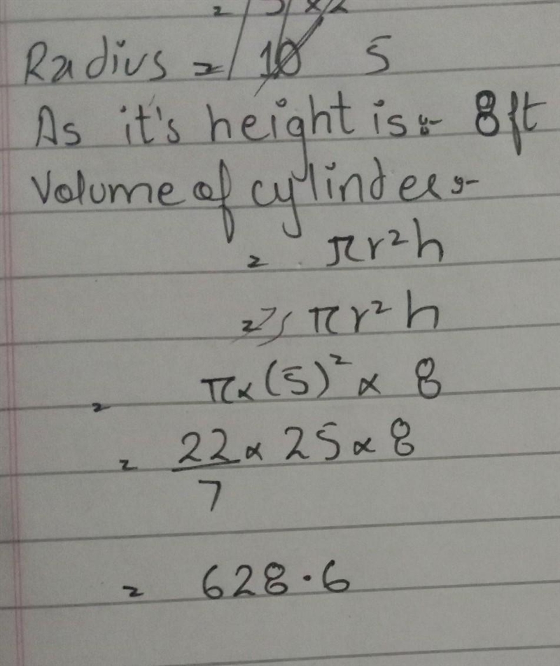 Find the volume of the cylinder​-example-1