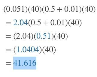 0.051x40(0.5+0.01)x40 using distributive property-example-1