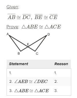 Prove \triangle ABE\cong\triangle ACE△ABE≅△ACE. Be sure to state any congruencies-example-1