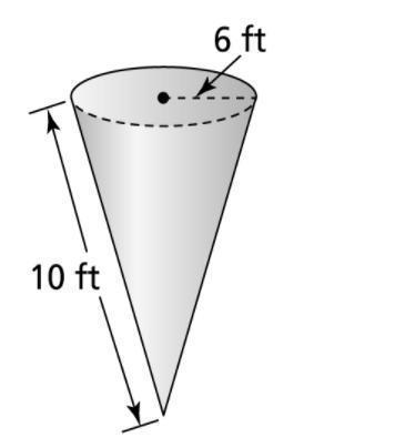 What is the volume of corn held in this cone-shaped grain silo? Use 3.14 for π and-example-1