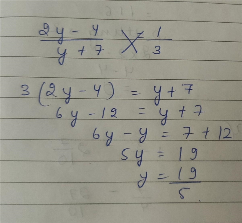 5x-5 / x-2 = 1/3 solve for x-example-3