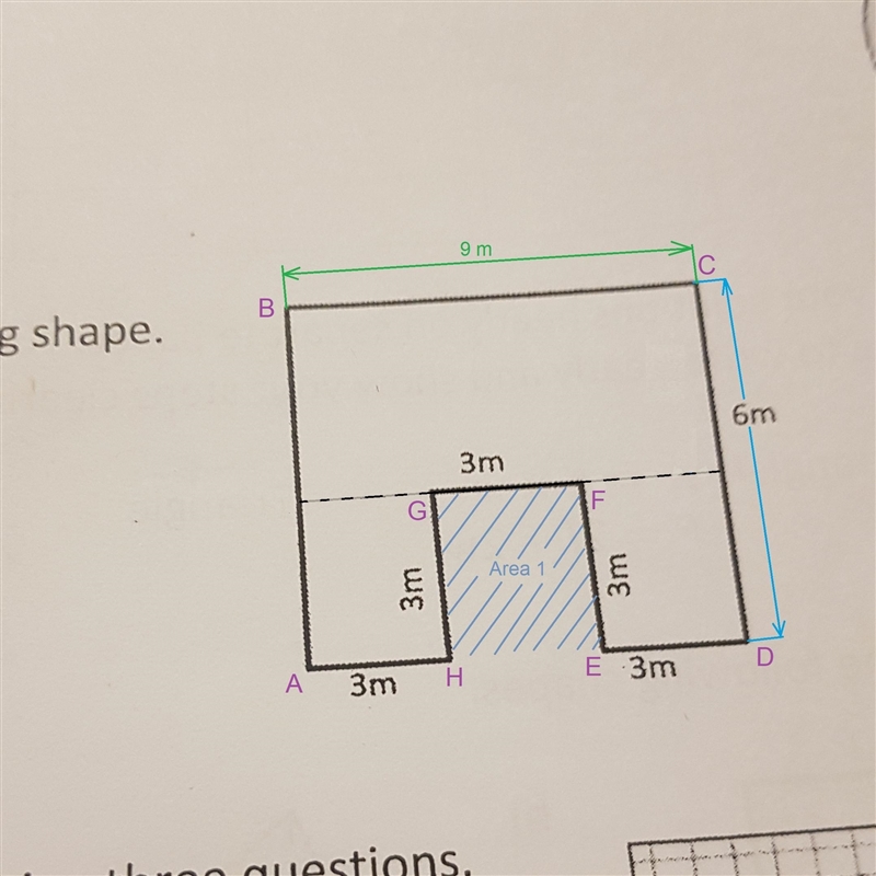 Find the Area & Perimeter Of the following shape:-example-1