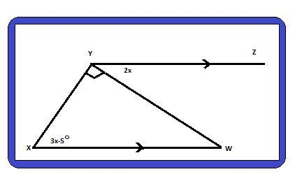 Find the value of x in each case. Give reasons to justify your solutions! XW ∥ YZ-example-1