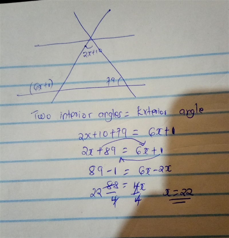 What Is the value of x? A: x = 2.25 B: x = 11.25 C: x = 13 D: x = 22-example-1