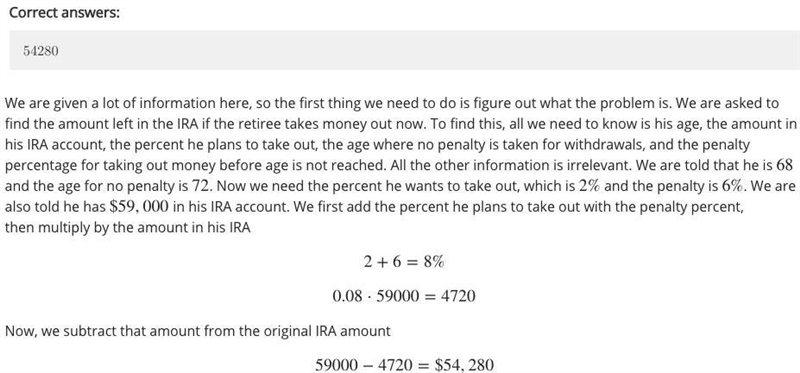 A 68 year old retiree has a pension savings of $40,000, a 401k of $63,000, and an-example-1