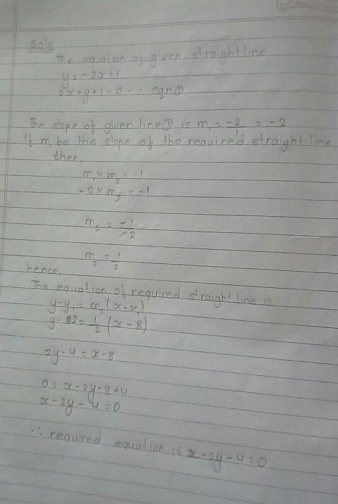 Find the equation of the line That is perpendicular to y=-2x+1 and contains the point-example-1