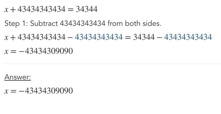 What is x+43434343434= 34344-example-1