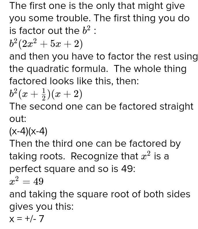 GIVING 15 POINTS PLS HELP!!! Part A: factor 2x^2b^2 + 5xb^2 + 2b^2. Show your work-example-1