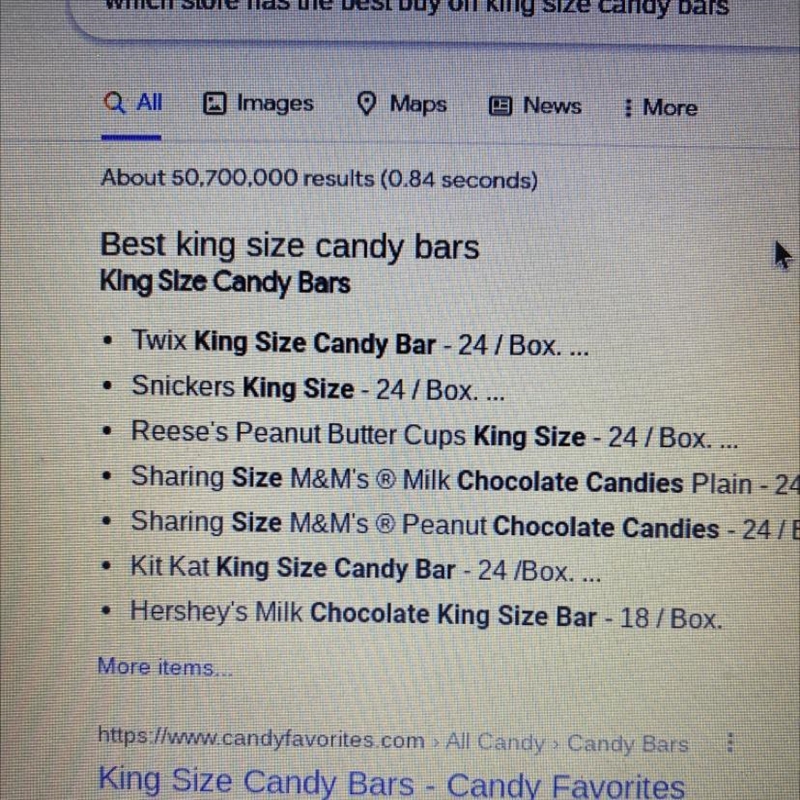 Which store has the best buy on king-size candy bars?​-example-1